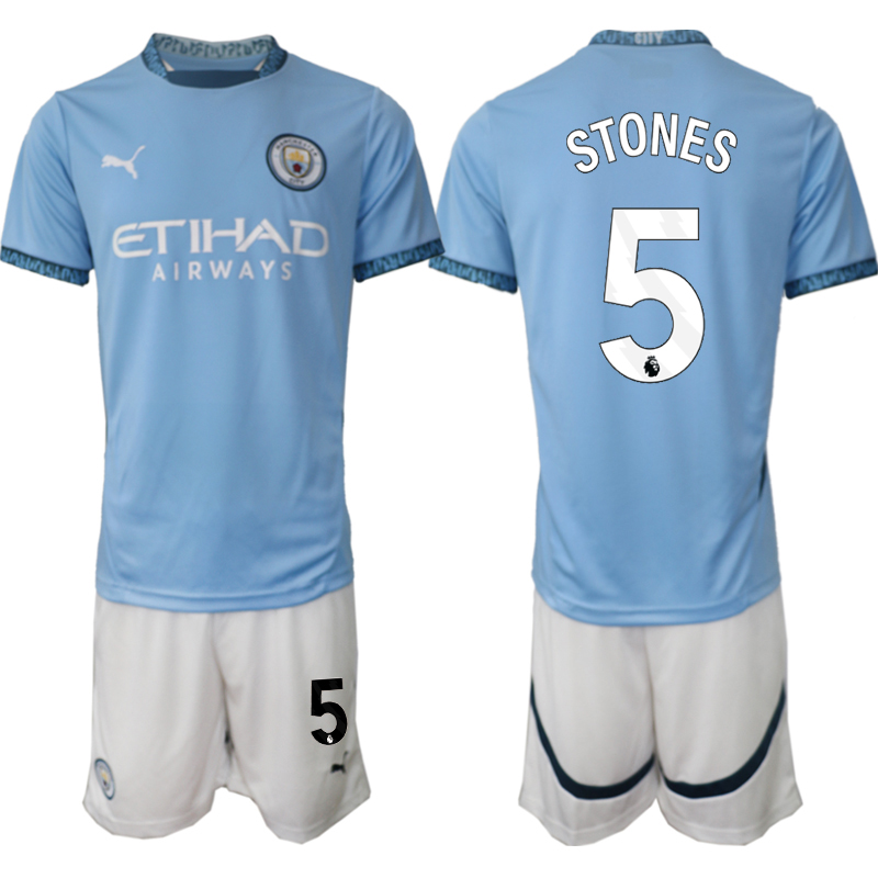 Men 2024-2025 Club Manchester City home blue #5 Soccer Jersey->->Soccer Club Jersey